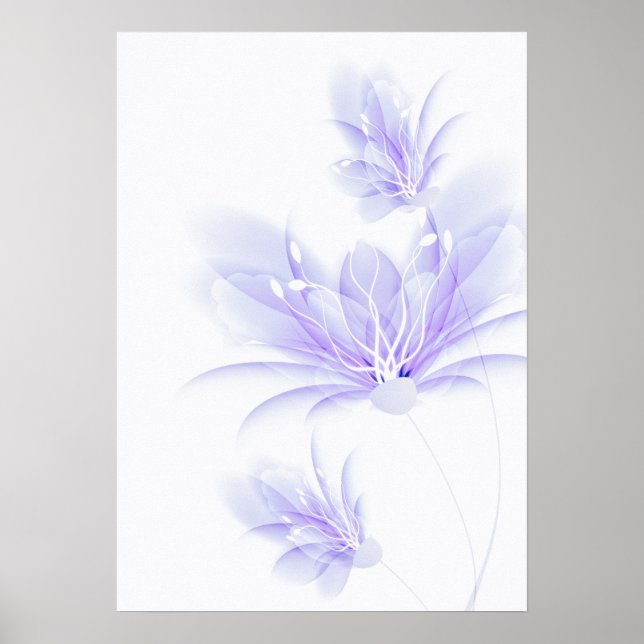 Poster de arte floral púrpura abstracto (Frente)