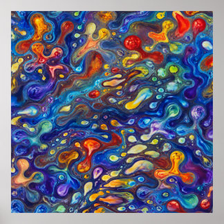 Póster de Arte Fluido de Arcoíris
