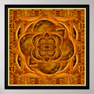 Poster de arte fractal de piedra gemela Ammonita I