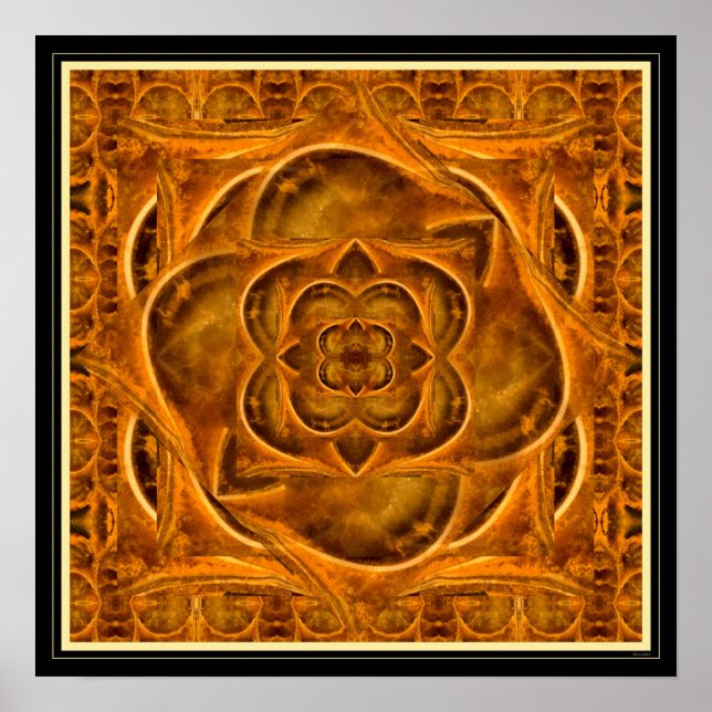 Poster de arte fractal de piedra gemela Ammonita I (Frente)