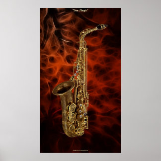 POSTER de arte fractal de SAXOPHONE Music
