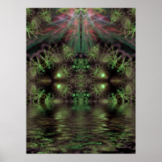 Poster de arte fractal Green Gully