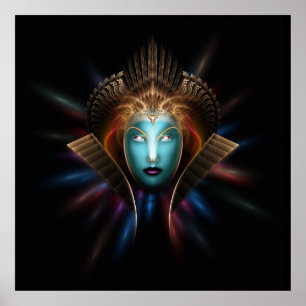 Poster de arte fractal reina de Riddian