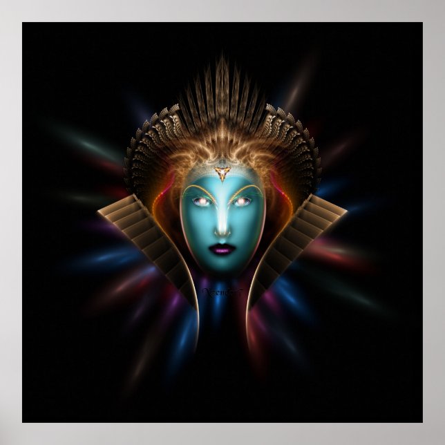 Poster de arte fractal reina de Riddian (Frente)