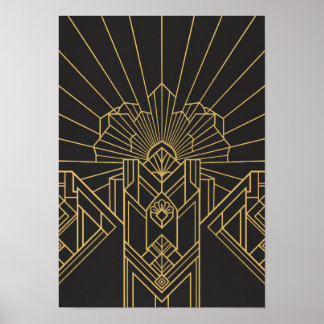 Póster de Arte Geométrico Art Déco de la Era Dorad