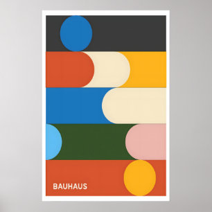 Póster de arte geométrico Bauhaus maximalista colo