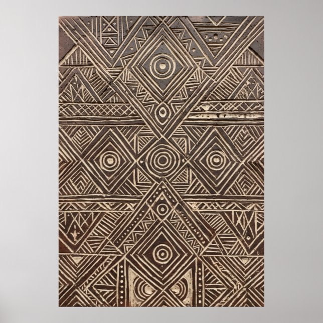 Póster de arte geométrico de tallado de madera afr (Frente)