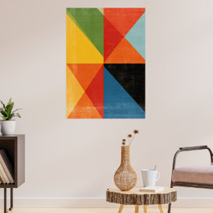 Póster de Arte Geométrico Moderno - Triángulos Col