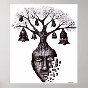 Poster de arte gráfico de árbol abstracto