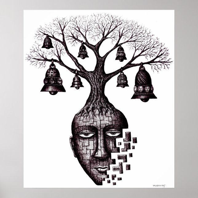 Poster de arte gráfico de árbol abstracto (Frente)