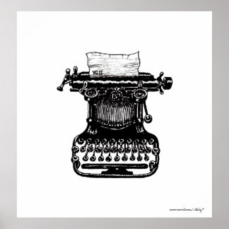 Poster de arte gráfico de máquina de escribir