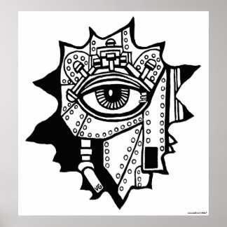 poster de arte gráfico para ciborg de Guay