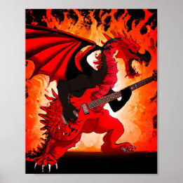 Poster de arte Guitar Dragon Wall