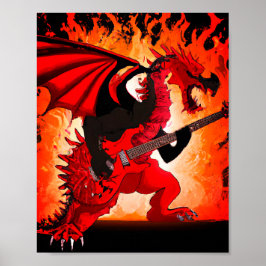 Poster de arte Guitar Dragon Wall