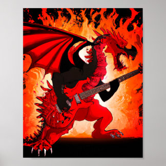 Poster de arte Guitar Dragon Wall