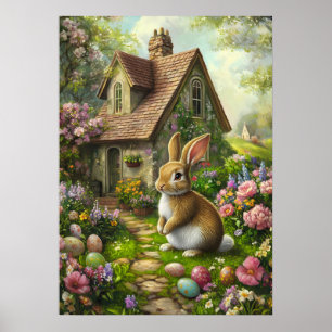 Poster de arte Happy Easter Bunny Wall