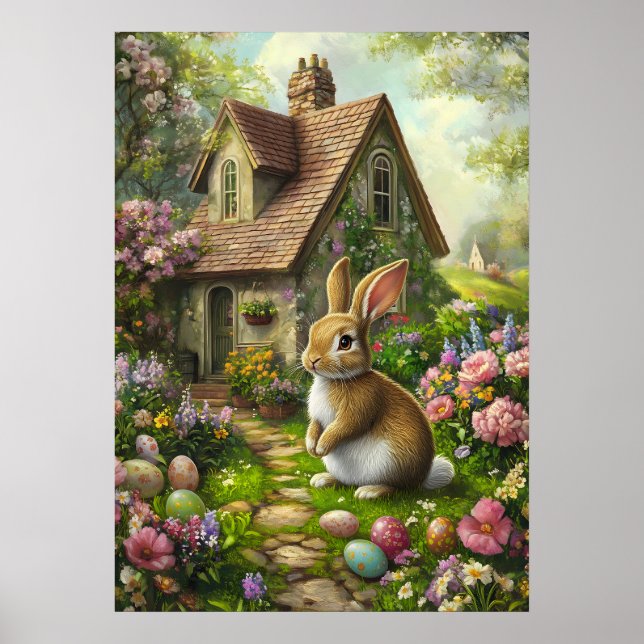 Poster de arte Happy Easter Bunny Wall (Frente)