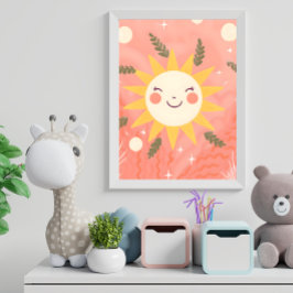 Poster de arte Happy Sun Nursery Wall