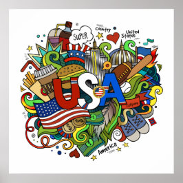 POSTER de arte Ilustracion de Estados Unidos