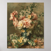 Póster de Arte Impreso de Naturaleza Muerta Floral