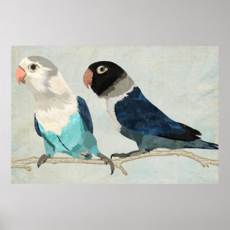 POSTER de Arte INDIGO BIRDS