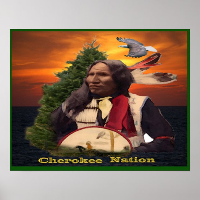 Poster de arte indio Cherokee (Frente)