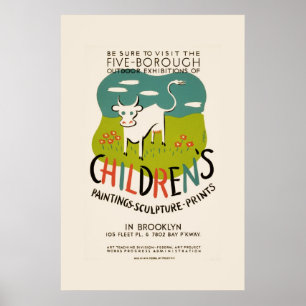 Poster de arte infantil de época