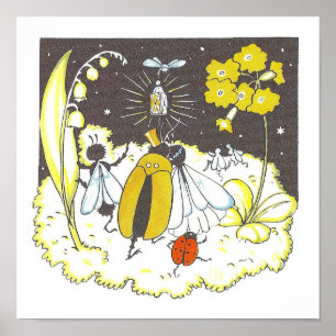 Poster de arte infantil de libros de vintage