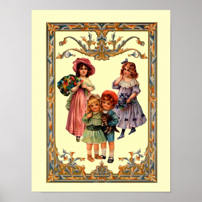 Poster de arte infantil victoriano (Frente)