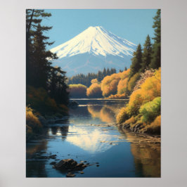 Poster de arte japonés de Mt. Fuji