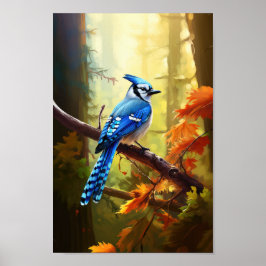 Poster de arte Jay Bird azul