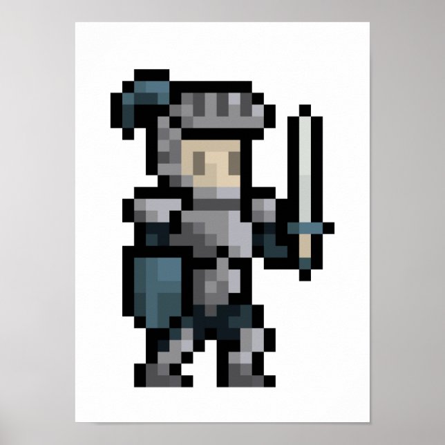 poster de arte Knight Pixel de 8 bits (Frente)