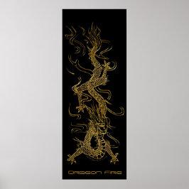 Poster de arte largo Golden Dragon