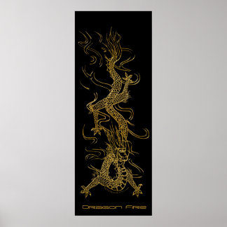 Poster de arte largo Golden Dragon