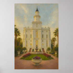 Póster de arte LDS de la pintura del templo de St.