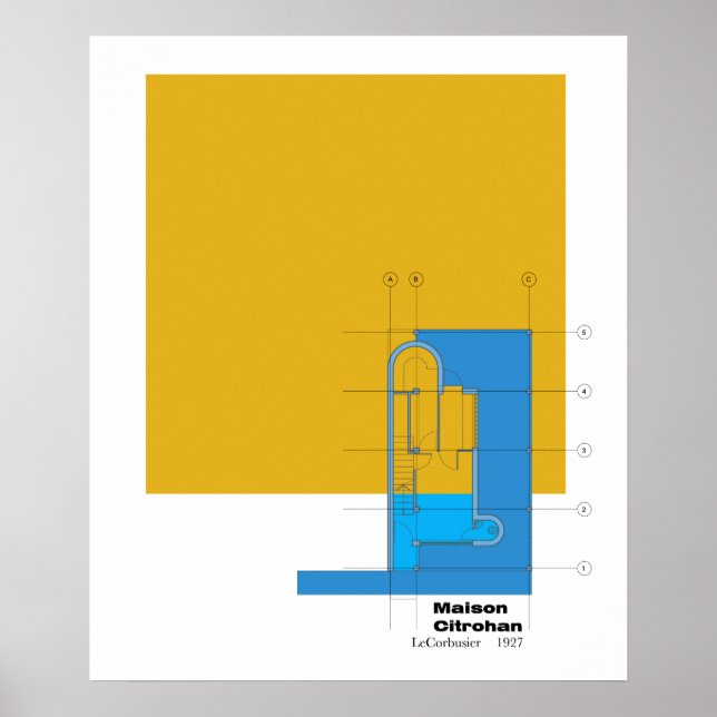 Poster de arte Le Corbusier Maison Citrohan (Frente)