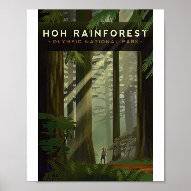 Poster de Arte Litho del Parque Nacional Olímpico (Frente)