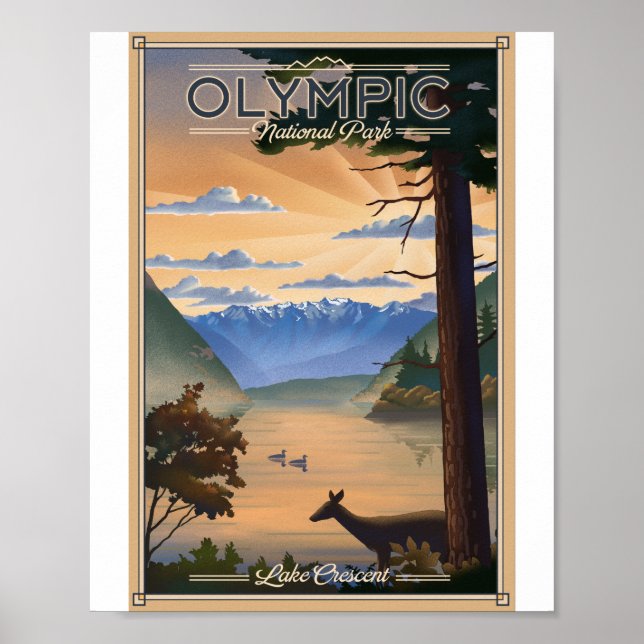 Poster de Arte Litho del Parque Nacional Olímpico (Frente)