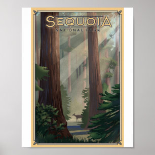 Poster de arte Litho del Parque Nacional Sequoia