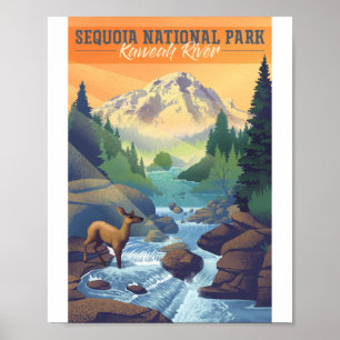 Poster de arte Litho del Parque Nacional Sequoia