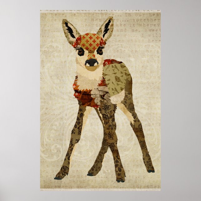 Poster de arte Little Floral Fawn (Frente)