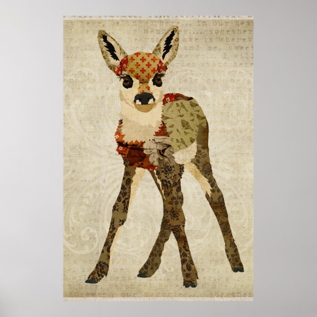 Poster de arte Little Floral Fawn (Frente)