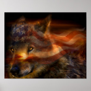 Poster de arte Lobo de Libertad/Imprimir