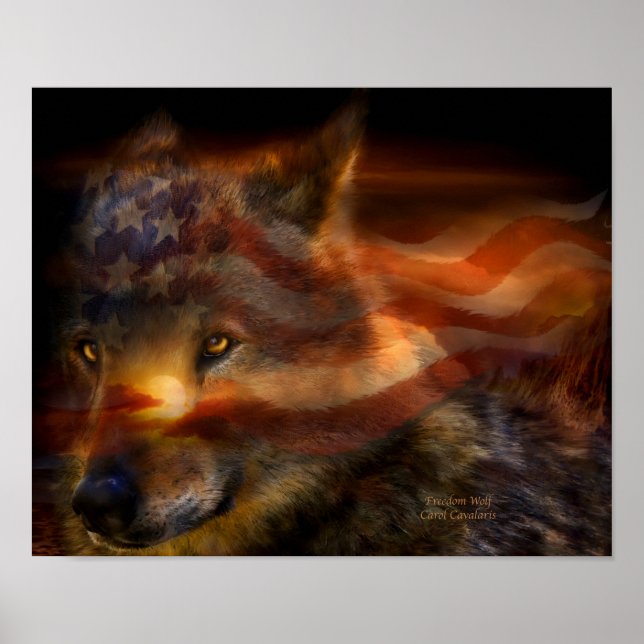 Poster de arte Lobo de Libertad/Imprimir (Frente)