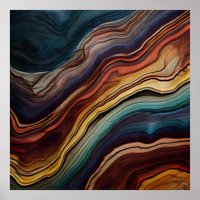 Poster de arte maderero colorido (Frente)