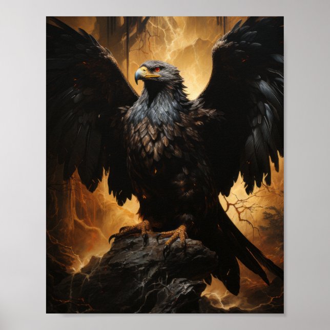 Poster de arte Majestic Eagle Mezzotint (Frente)