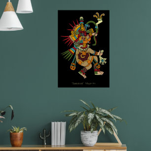 Poster de arte maya quetzalcoatl sin marco