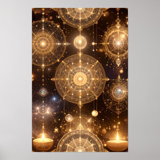 Poster de arte místico celestial dorado (Frente)