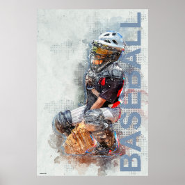 Poster de arte moderno campeón de béisbol