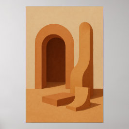 Póster de arte moderno con arcada del desierto